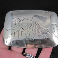 Vintage Eagle Belt Buckle 1980 Griff Southwestern Etched