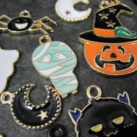 Lot of 50 Halloween Charms Enamel