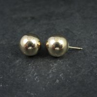 10mm Gold Ball Stud Earrings 14K Gold Filled New Old Stock
