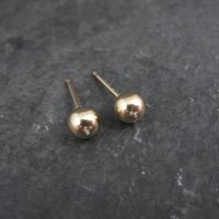 5mm Gold Ball Stud Earrings 14K Gold Filled New Old Stock