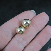 10mm Gold Ball Stud Earrings 14K Gold Filled New Old Stock
