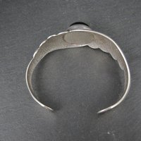 Vintage Sterling Silver Onyx Cuff Bracelet 6.25 Inches