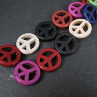 15mm Peace Sign Beads Reconstituted Turquoise Bead Gallery
