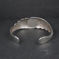 Vintage Sterling Silver Onyx Cuff Bracelet 6.25 Inches
