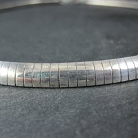 Sterling Silver 6mm Omega Chain Necklace 16" Vintage Italian