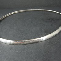 Sterling Silver 6mm Omega Chain Necklace 16" Vintage Italian