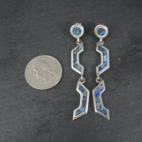Vintage Mexican Sterling Sodalite Inlay Earrings