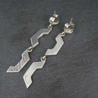 Vintage Mexican Sterling Sodalite Inlay Earrings