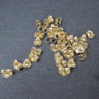 Large Lot of 68 Pieces 14K Gold Filled Butterfly Wing Nuts Earring Backs