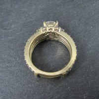 Vermeil Sterling Silver Cz Bridal Wedding Rings Set Size 7
