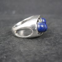 Mod Sterling Silver Lapis Lazuli Ring Size 7.5