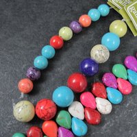 Colorful Dyed Howlite Bead Lot Bead Gallery Strands