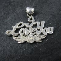 Vintage I Love You Pendant Sterling Silver