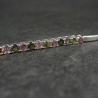 Sterling Silver Multi Colored Tourmaline Tennis Bracelet 7 Inches