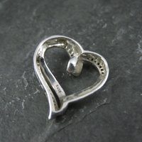 Sterling Silver Black & White Diamond Heart Pendant