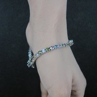 Sterling Silver Multi Colored Tourmaline Tennis Bracelet 7 Inches