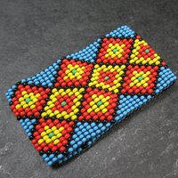 Vintage Beaded Stretchy Loom Bracelet 6 Inches