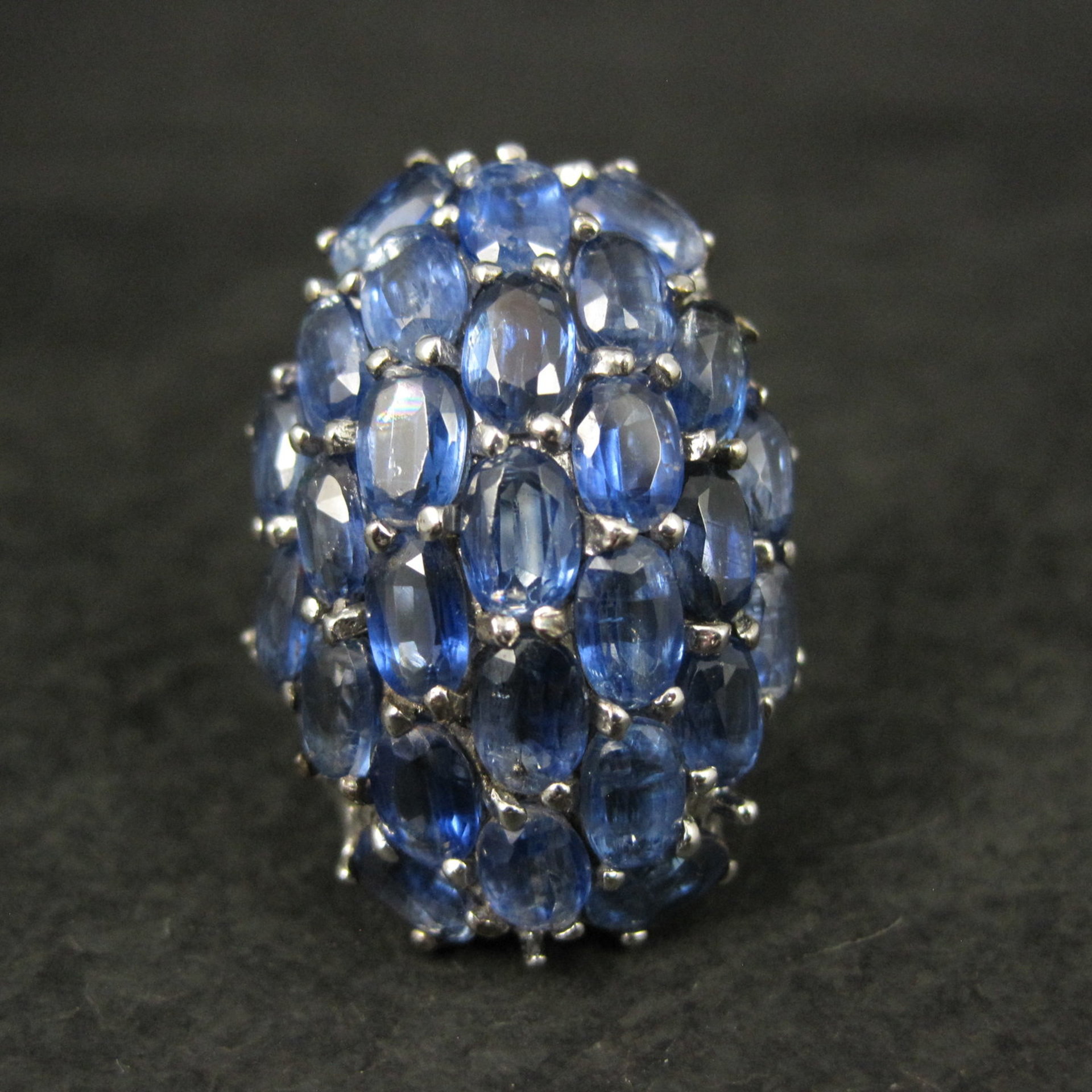 Large Vintage Sapphire Cocktail Ring Size 10