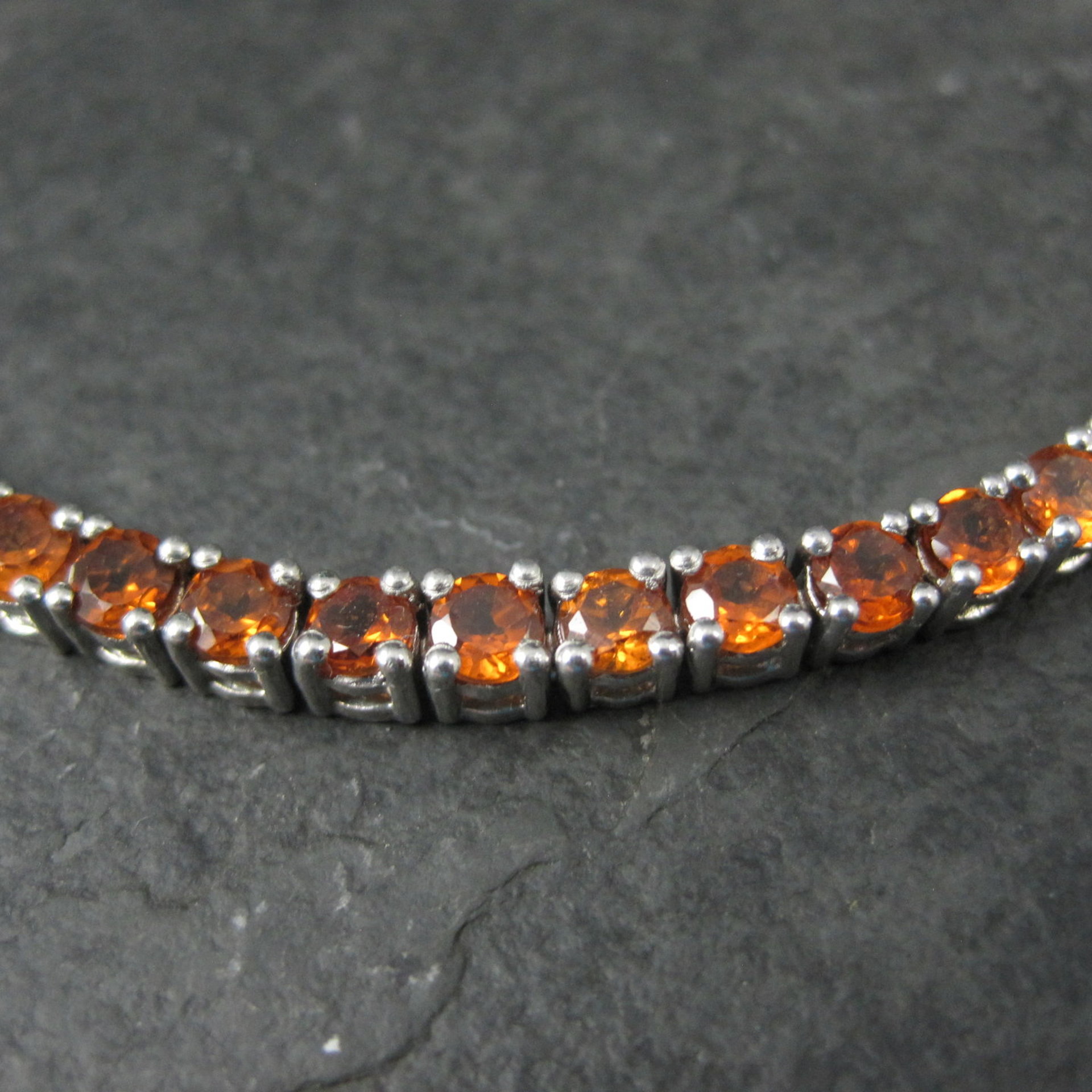 Madeira Citrine Tennis Bracelet Sterling Silver 7.5 Inches