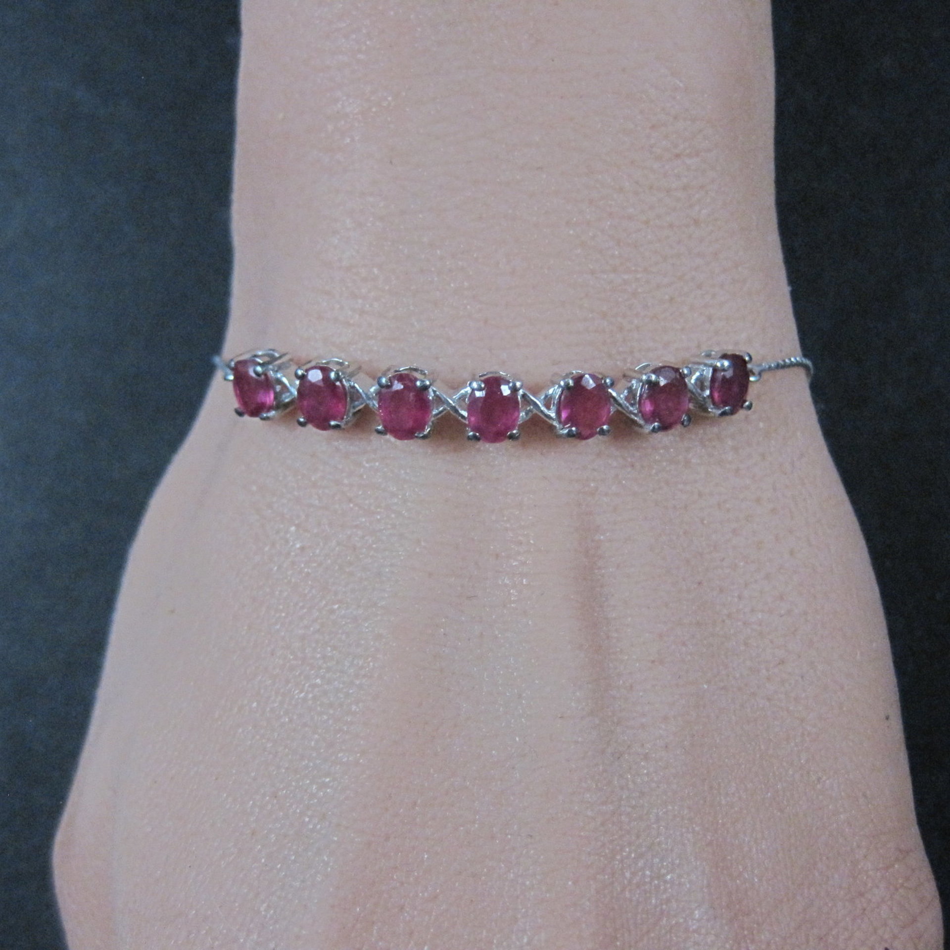 Sterling Silver Ruby Bolo Bracelet