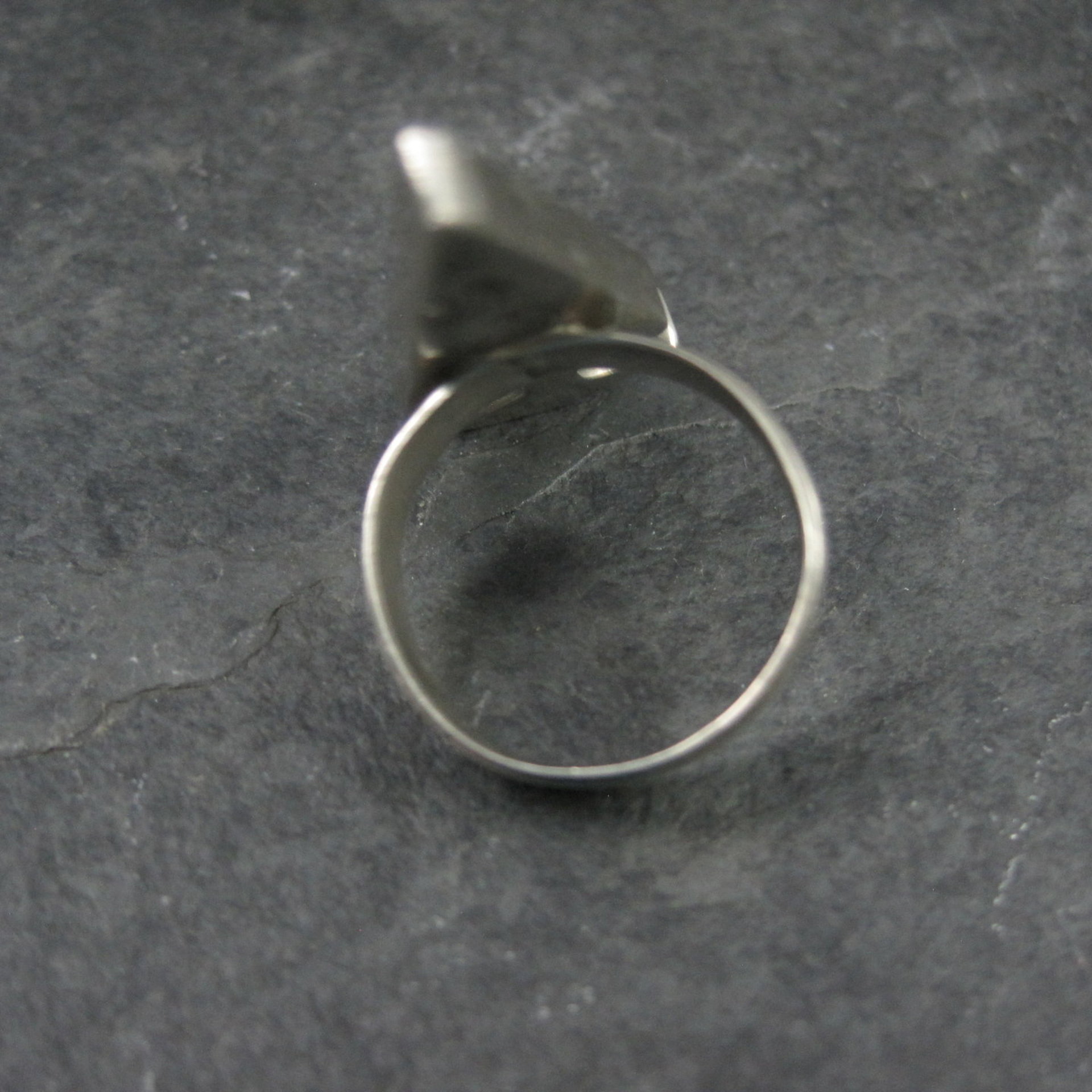 Vintage Sterling Silver Jet and Turquoise Inlay Arrowhead Ring Size 6 Betty Rose Billie Navajo