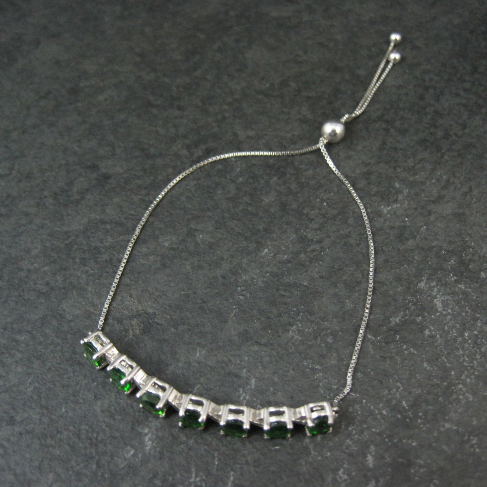 Chrome Diopside Bolo Bracelet Siberian Emerald Sterling Silver