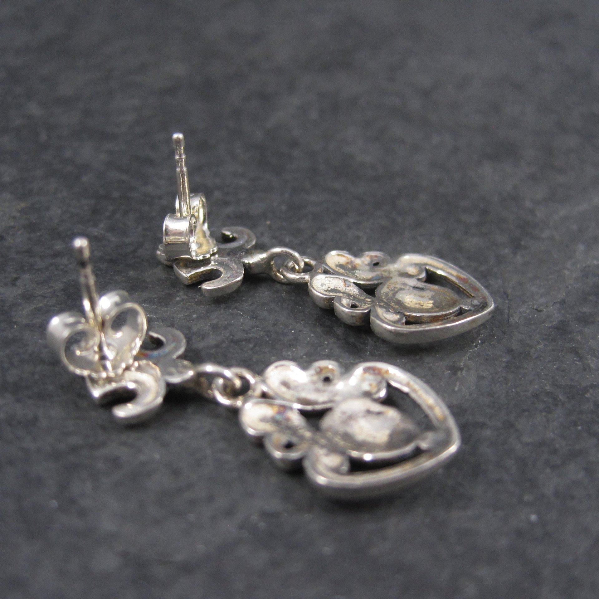 Vintage Sterling Silver Victorian Style Earrings | Antique-Inspired Dangle Earrings | Romantic Old World Jewelry