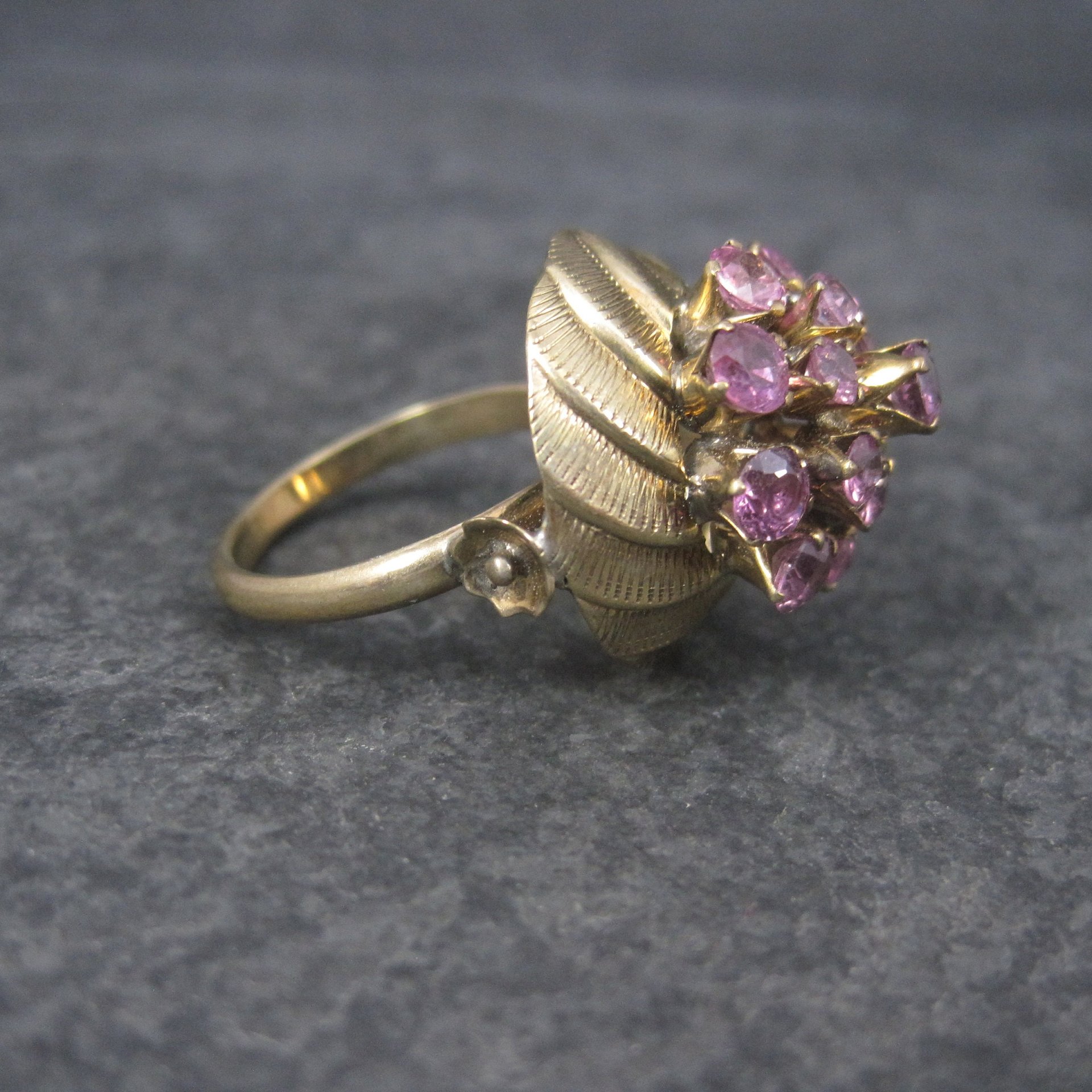 Vintage 10K Amethyst Harem Thai Princess Ring Size 7