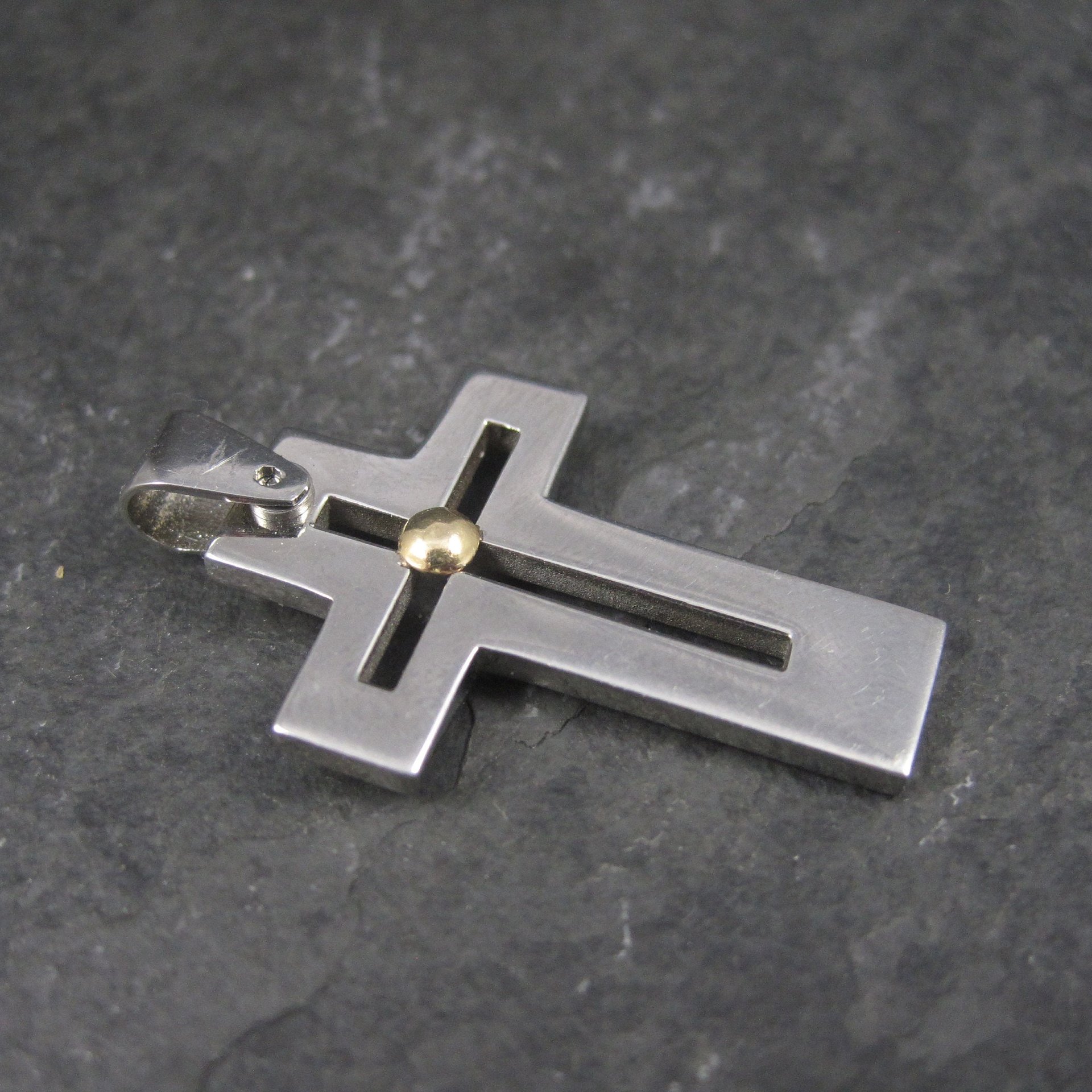 Stainless Steel 18K Gold Cross Pendant