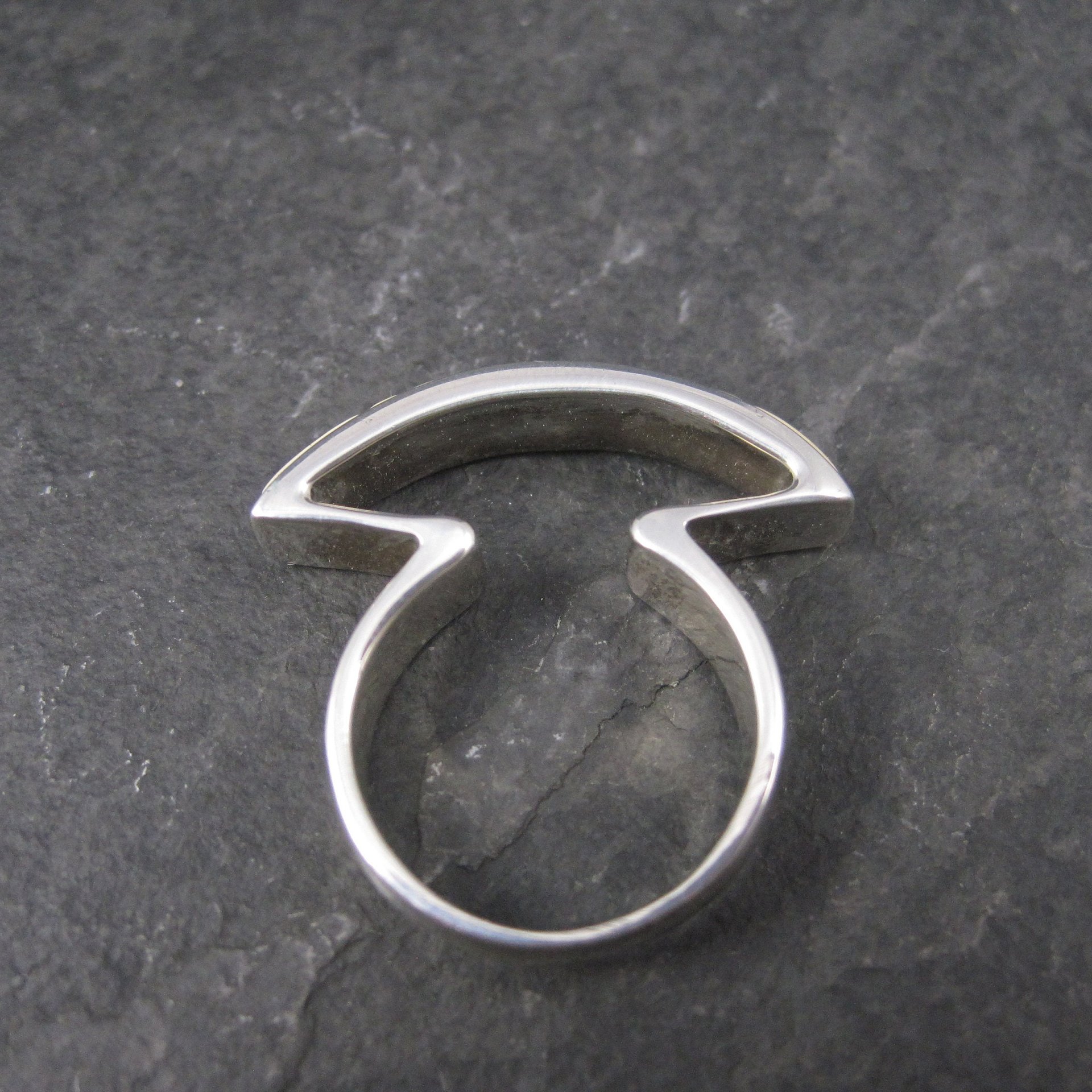 Unique Southwestern Sterling Angel Skin Coral Inlay Ring Size 6
