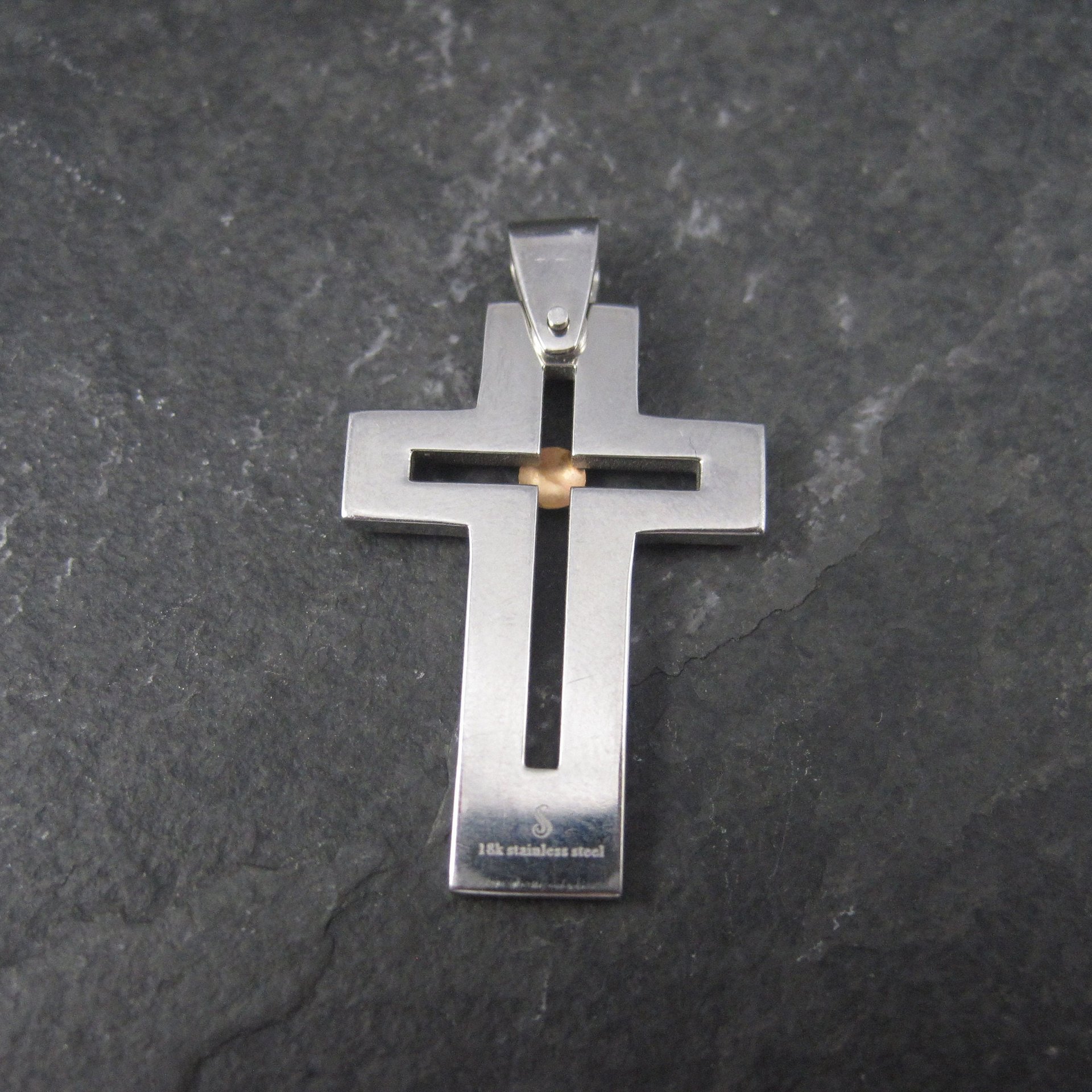 Stainless Steel 18K Gold Cross Pendant