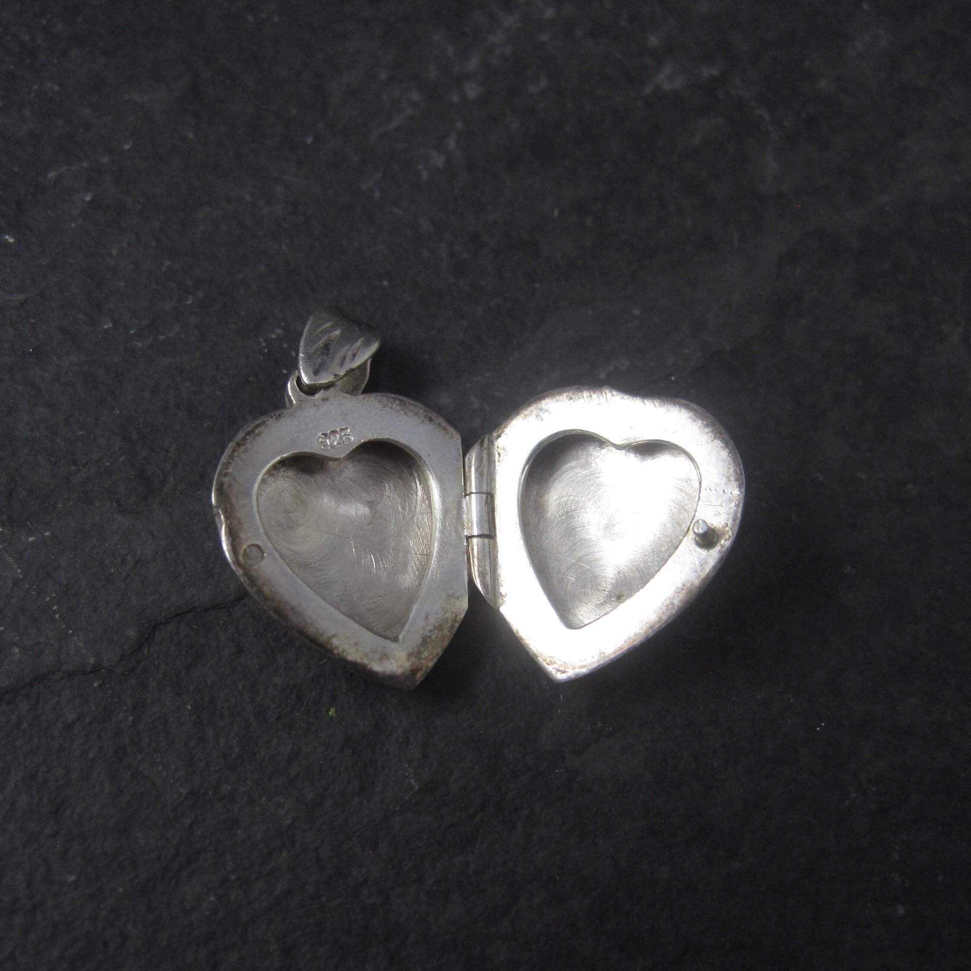 Vintage Sterling Puffy Heart Locket Pendant