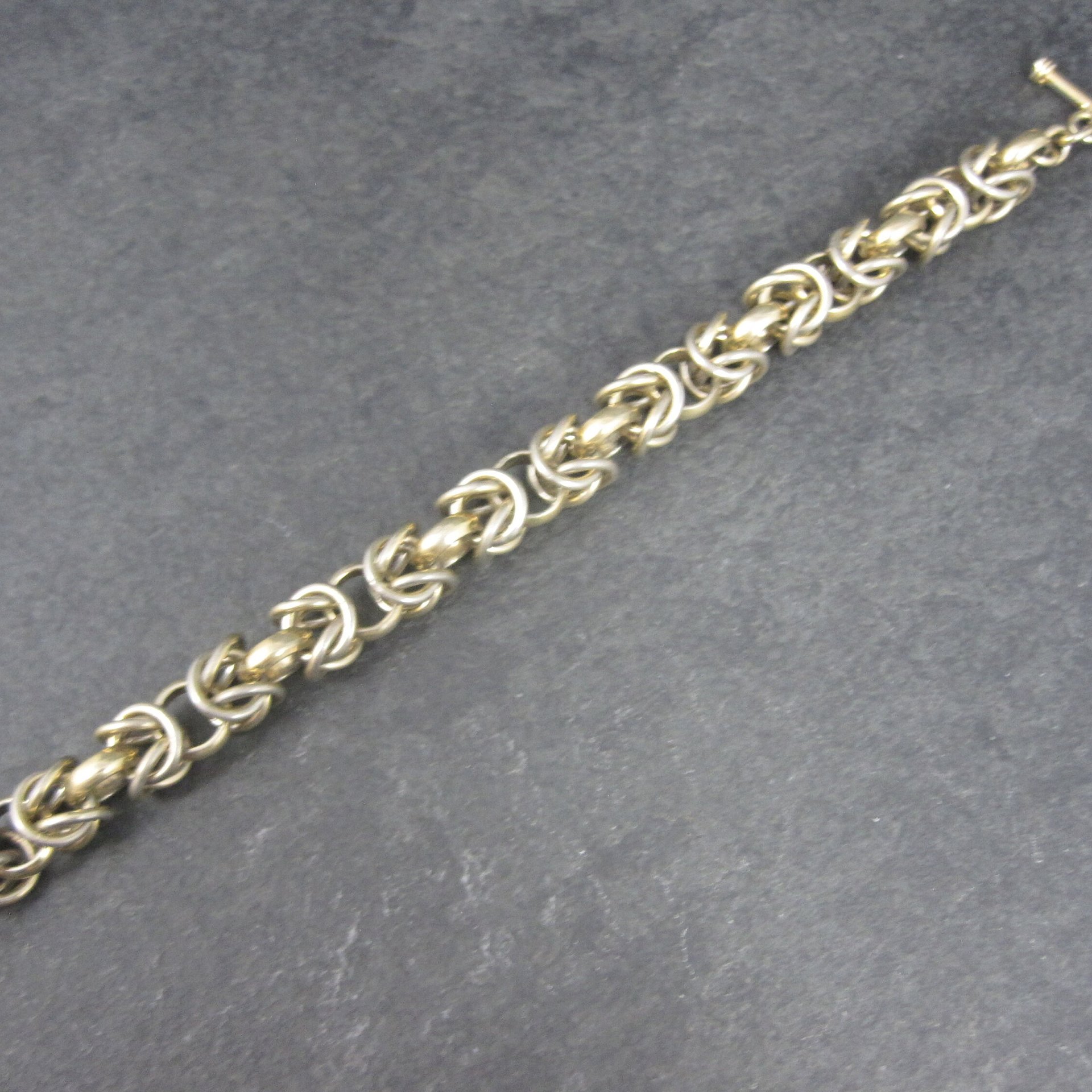 Heavy Vermeil Sterling Chainmaille Bracelet 7.5 Inches