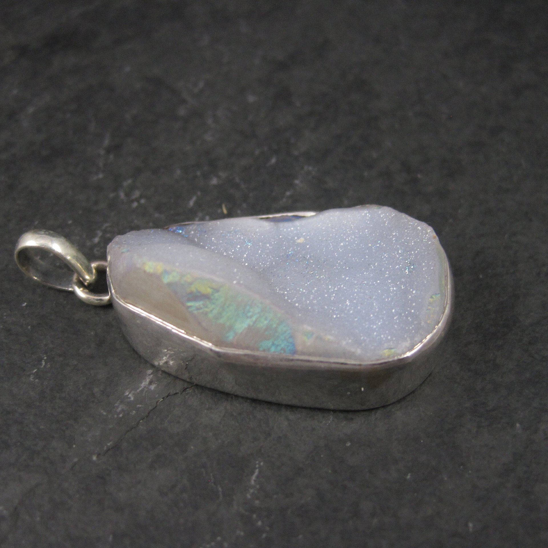 Chunky Sterling Druzy Pendant