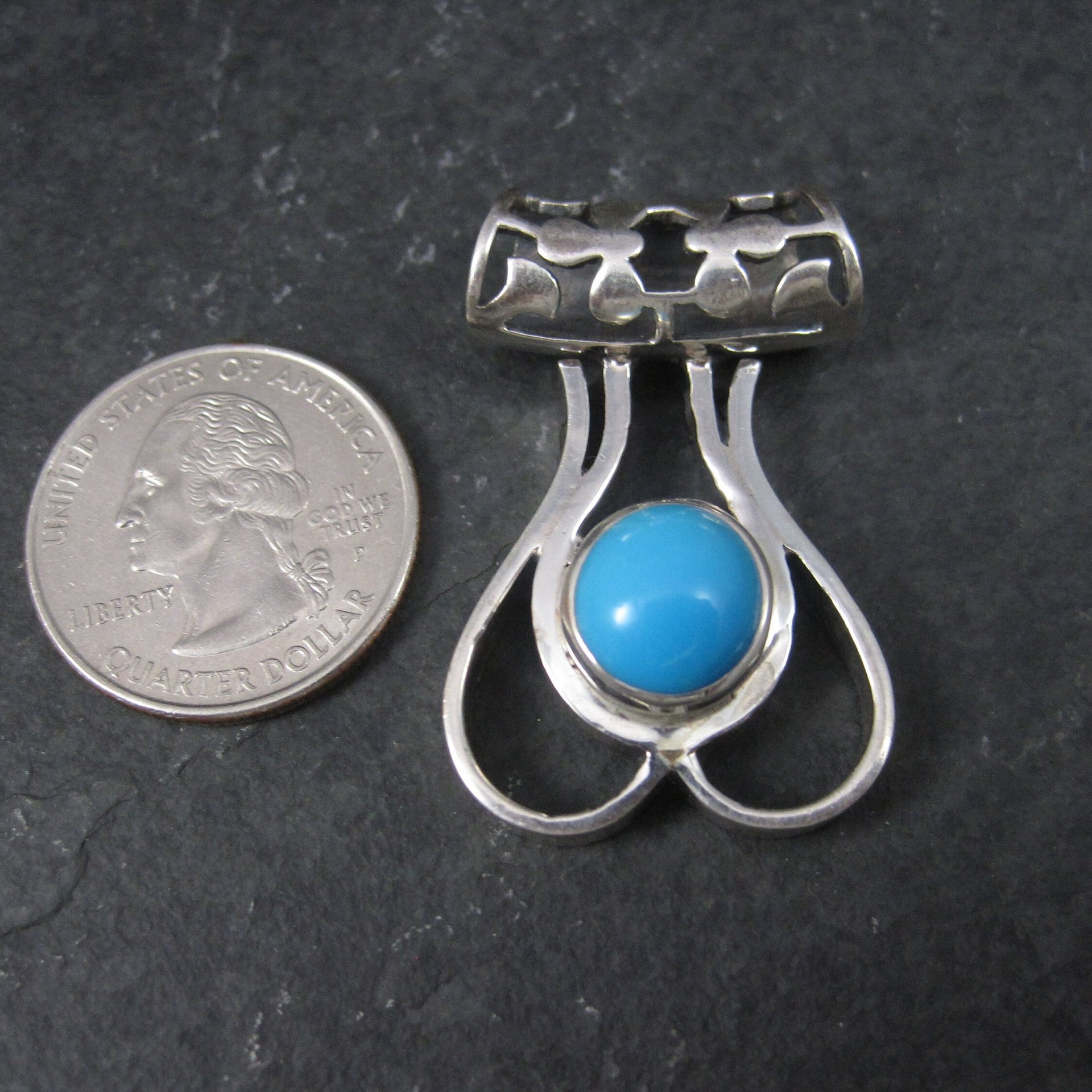 Sterling Sleeping Beauty Turquoise Pendant