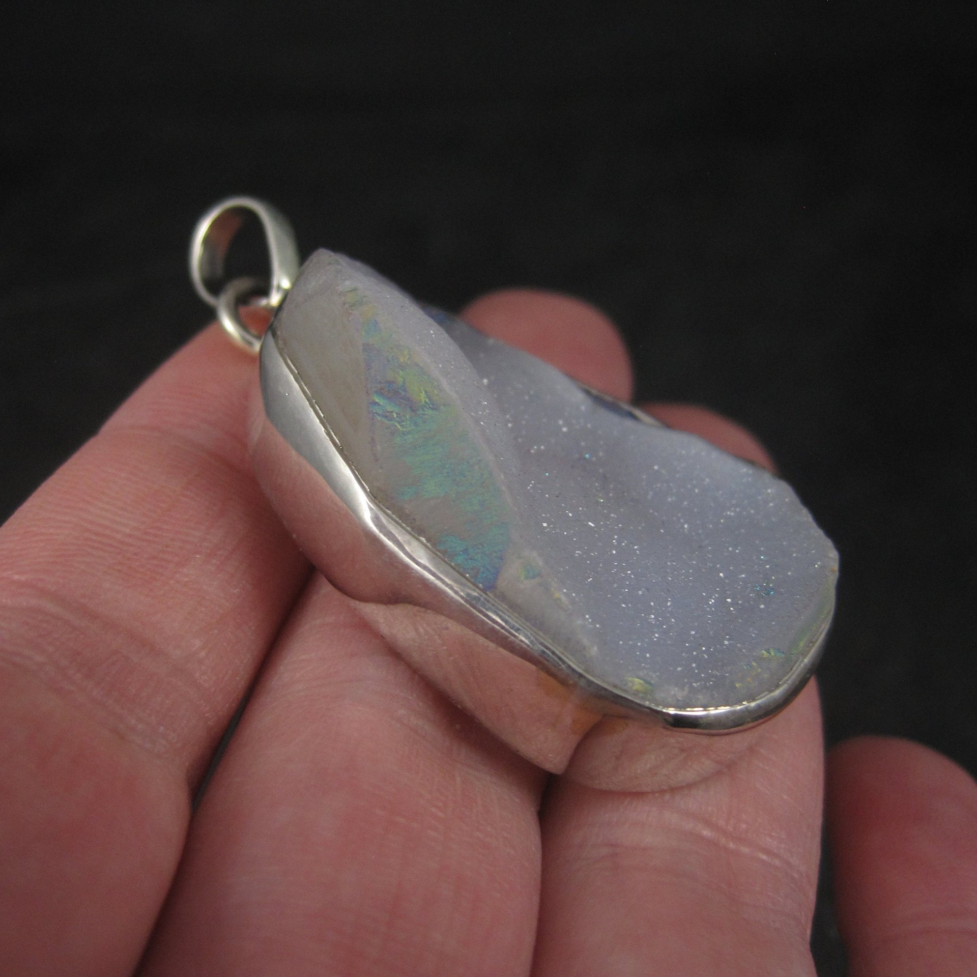 Chunky Sterling Druzy Pendant