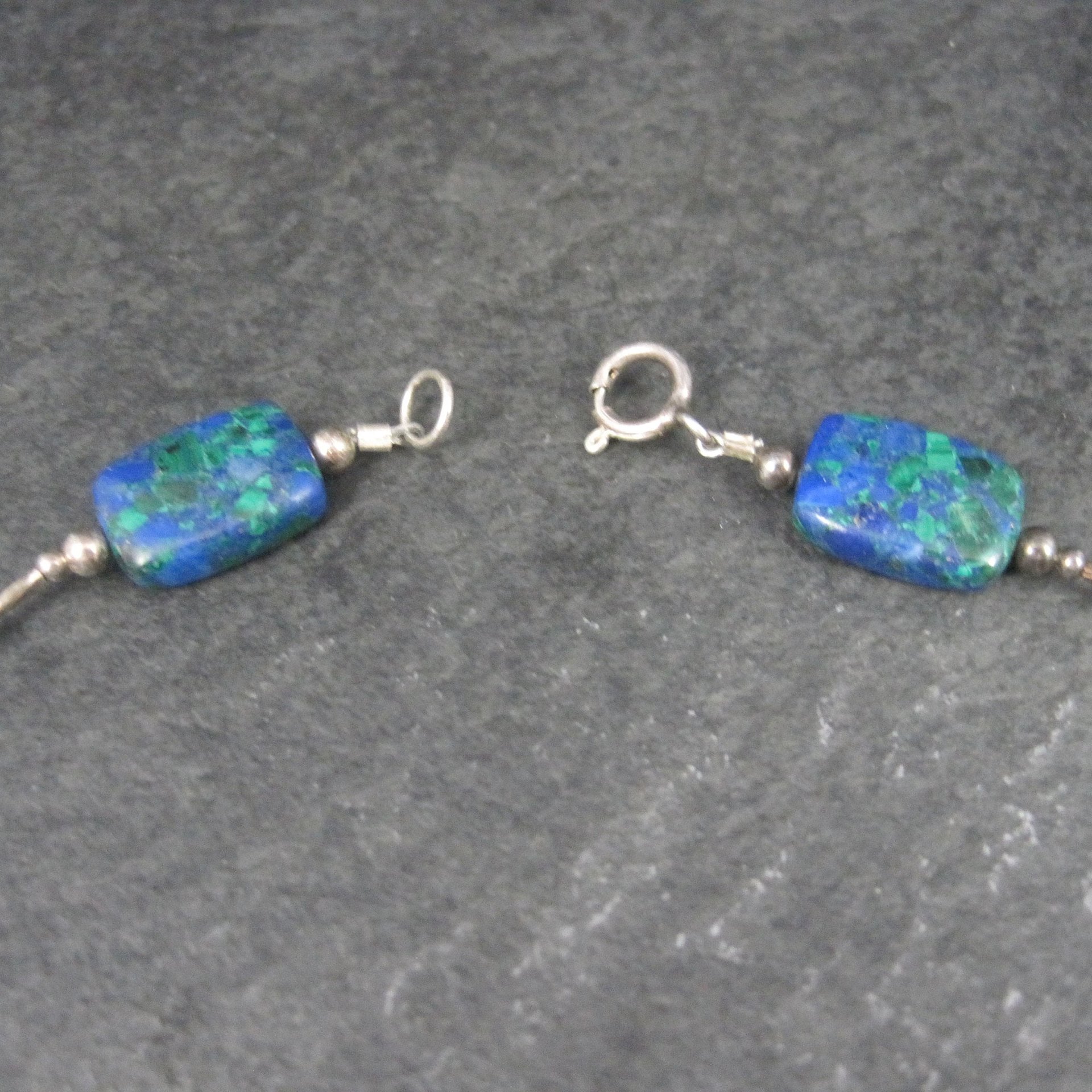 Vintage Sterling Southwestern Azurite Necklace 16 Inches