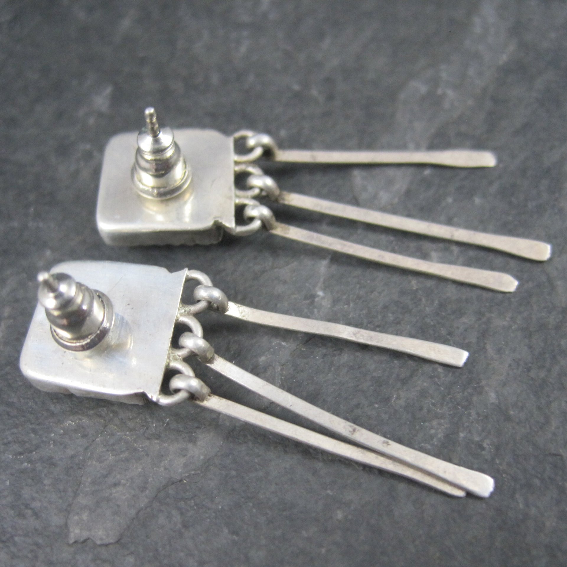 Southwestern Sterling Onyx Earrings
