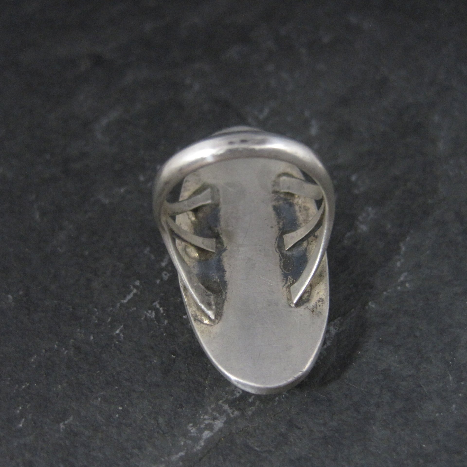 Long Southwestern Sterling Jasper Ring Size 7