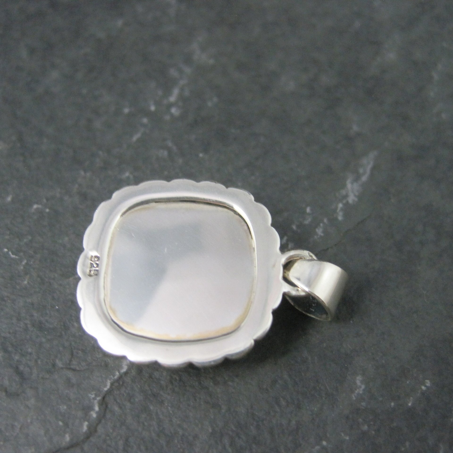 Estate Sterling Faux Turquoise Pendant