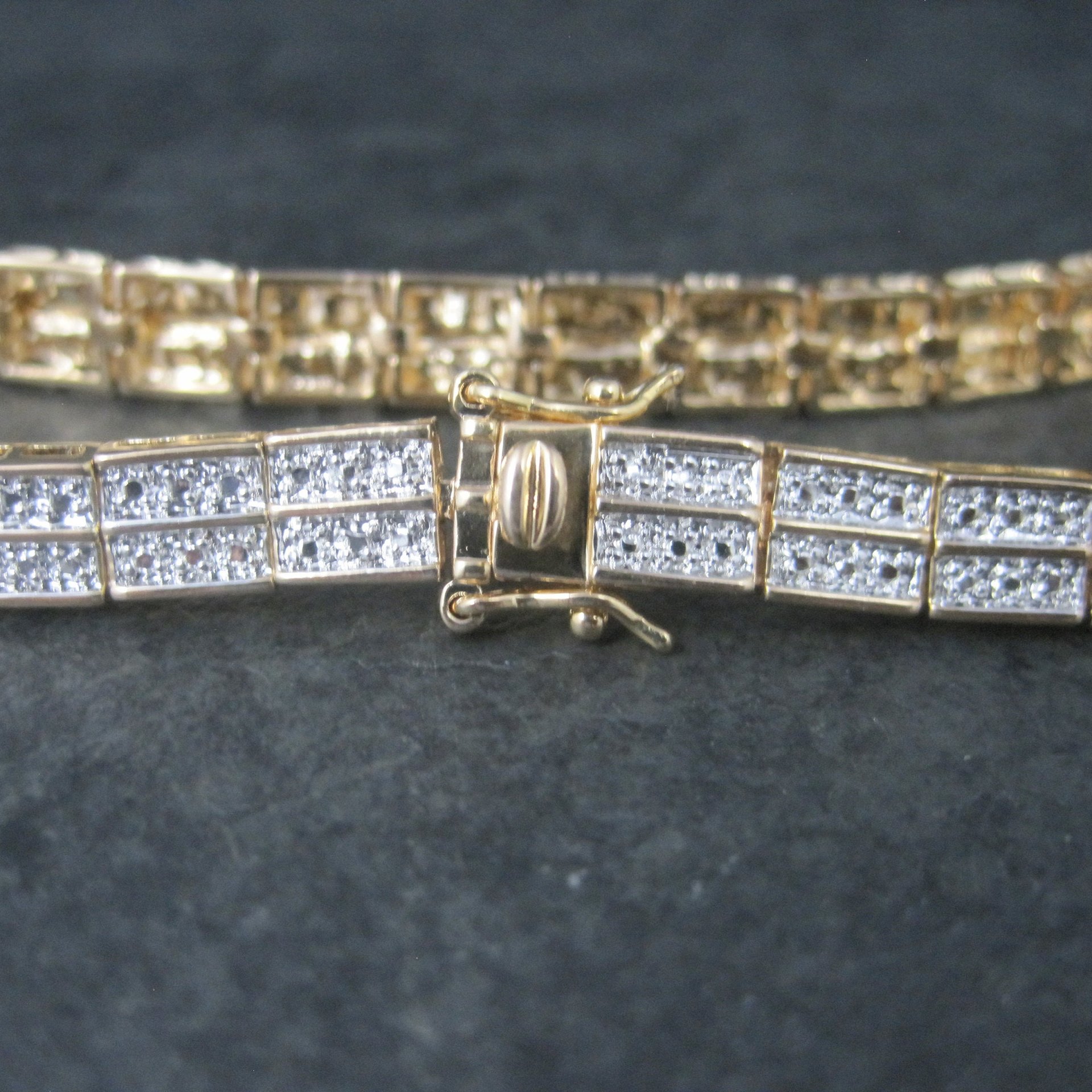 Estate Vermeil Sterling Illusion Bracelet 8.25 Inches