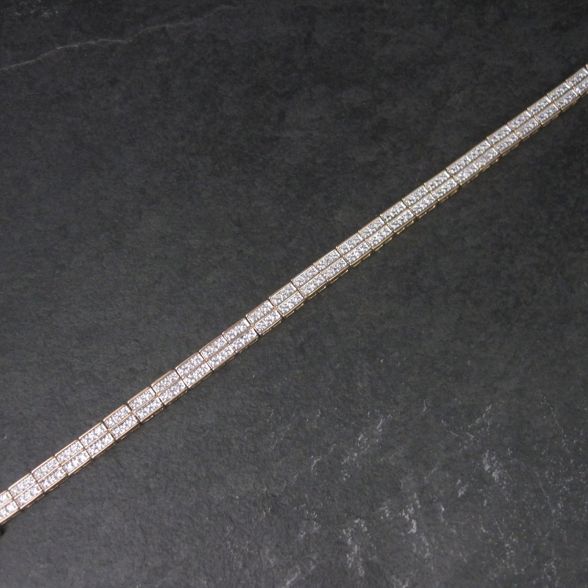 Estate Vermeil Sterling Illusion Bracelet 8.25 Inches