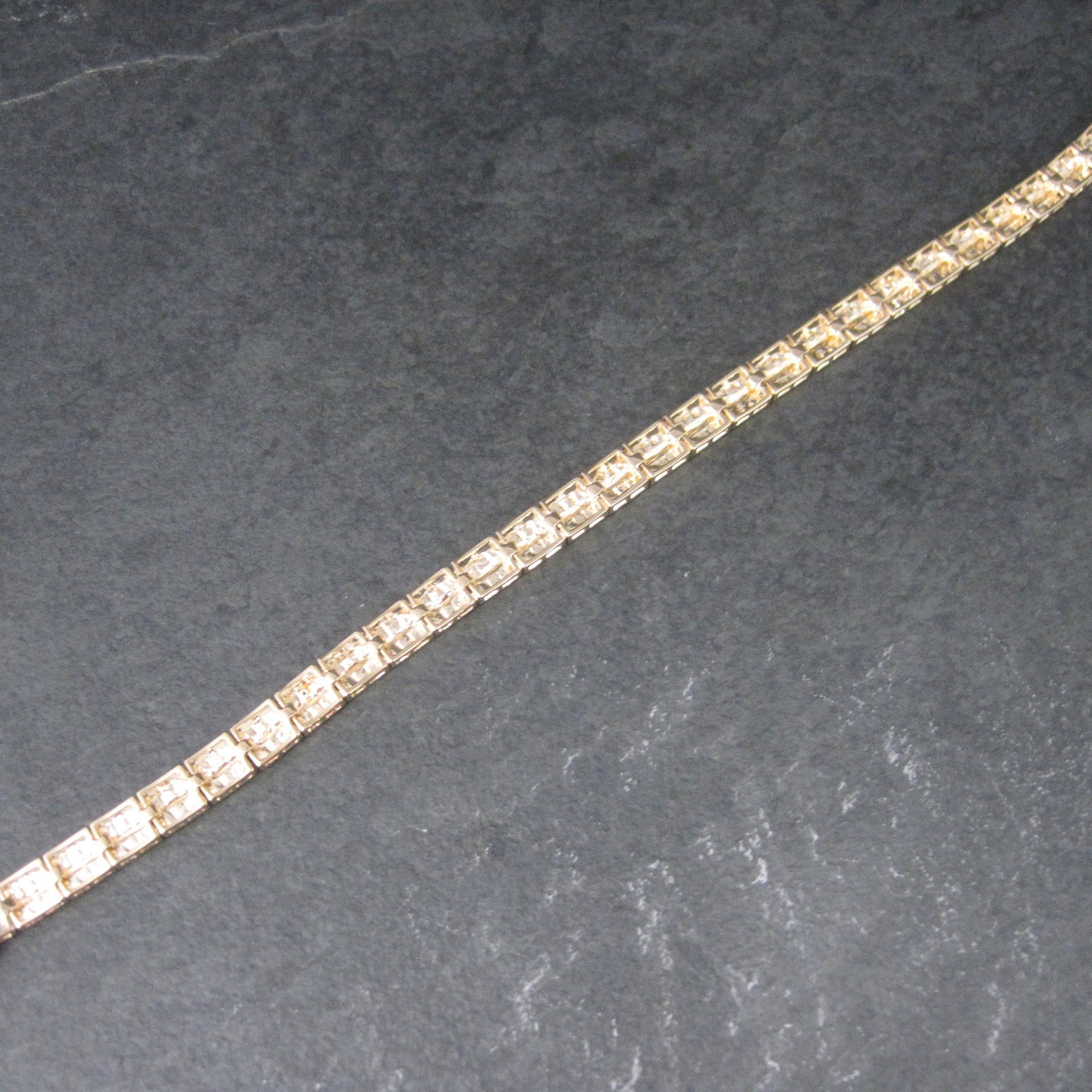 Estate Vermeil Sterling Illusion Bracelet 8.25 Inches