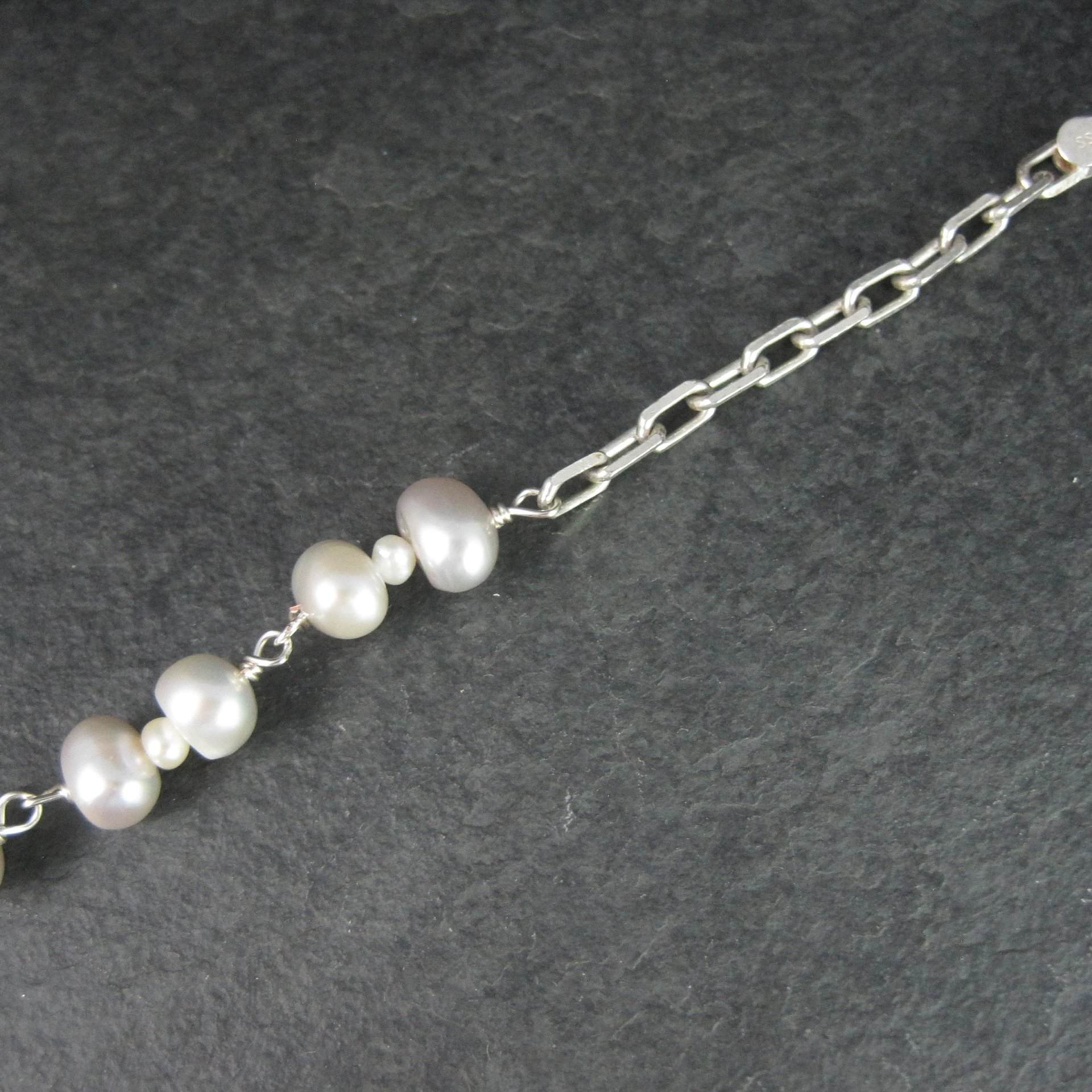 Estate Sterling Pearl Bracelet 7 Inches