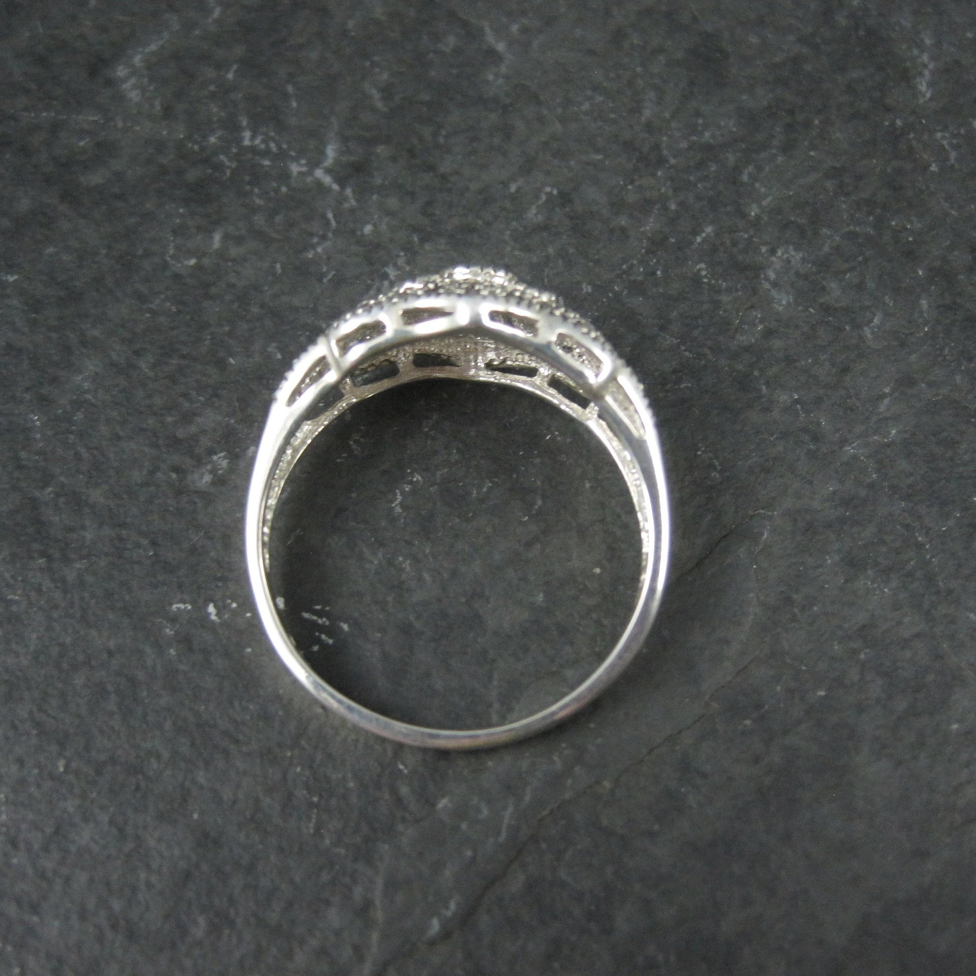 Vintage Sterling Filigree Ruby Ring Size 10