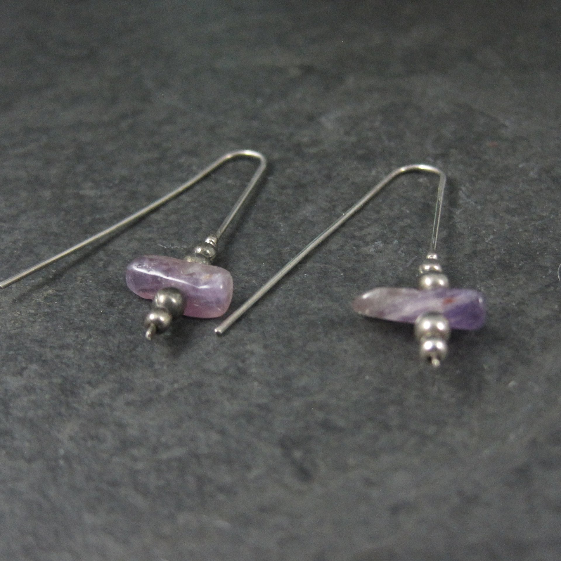 Vintage Sterling Amethyst Earrings