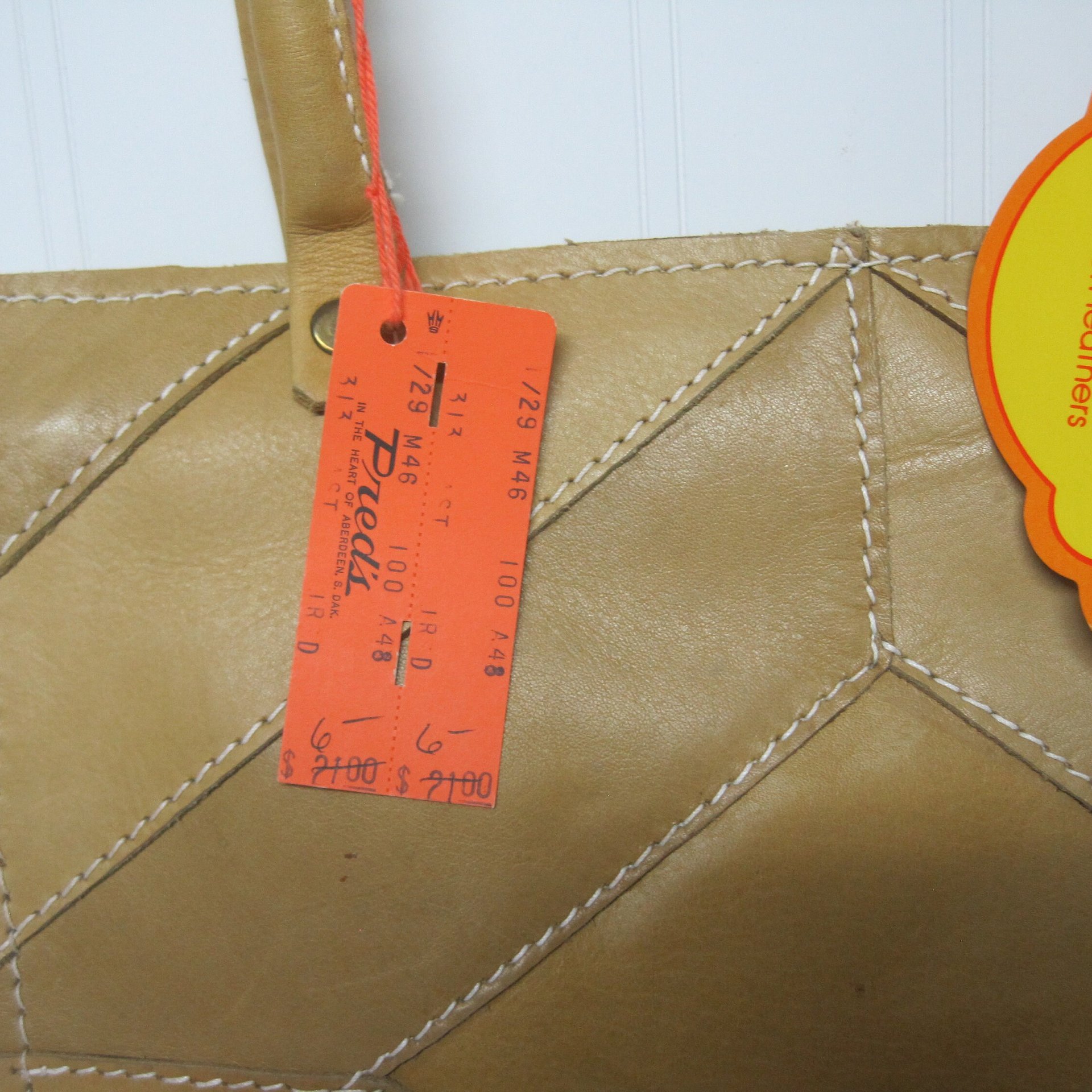 1970s Tan Leather Hand Bag Cest La Vie New Old Stock