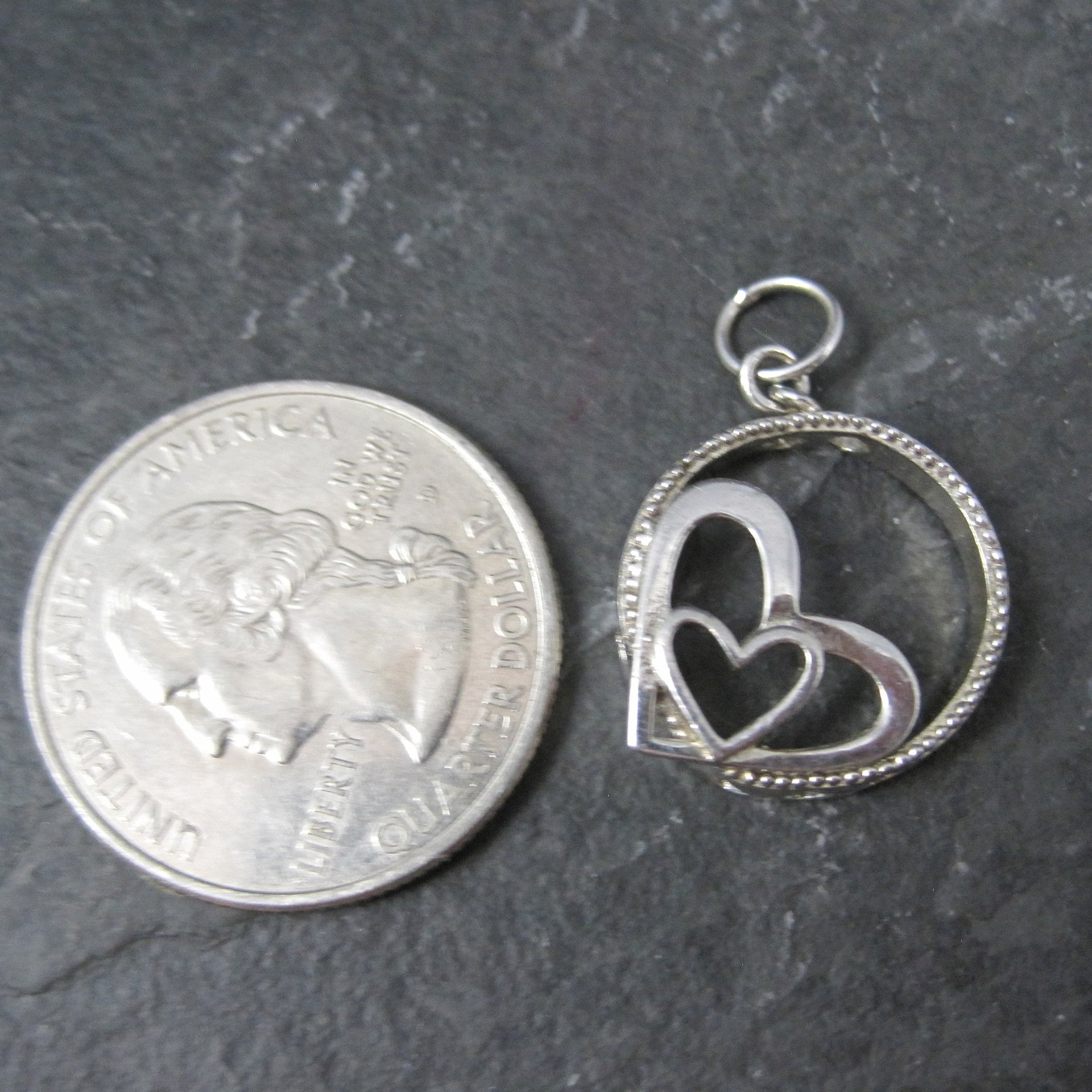 Estate Sterling Love Heart Pendant