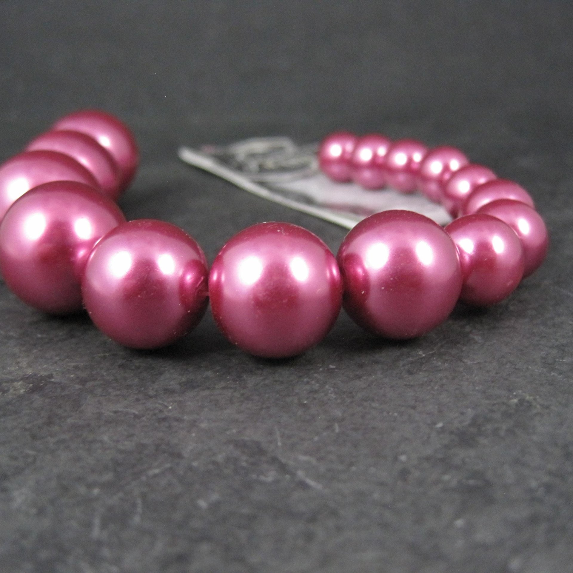 Graduated Pink Glass Pearls Bead Strand Cousins 10-18mm