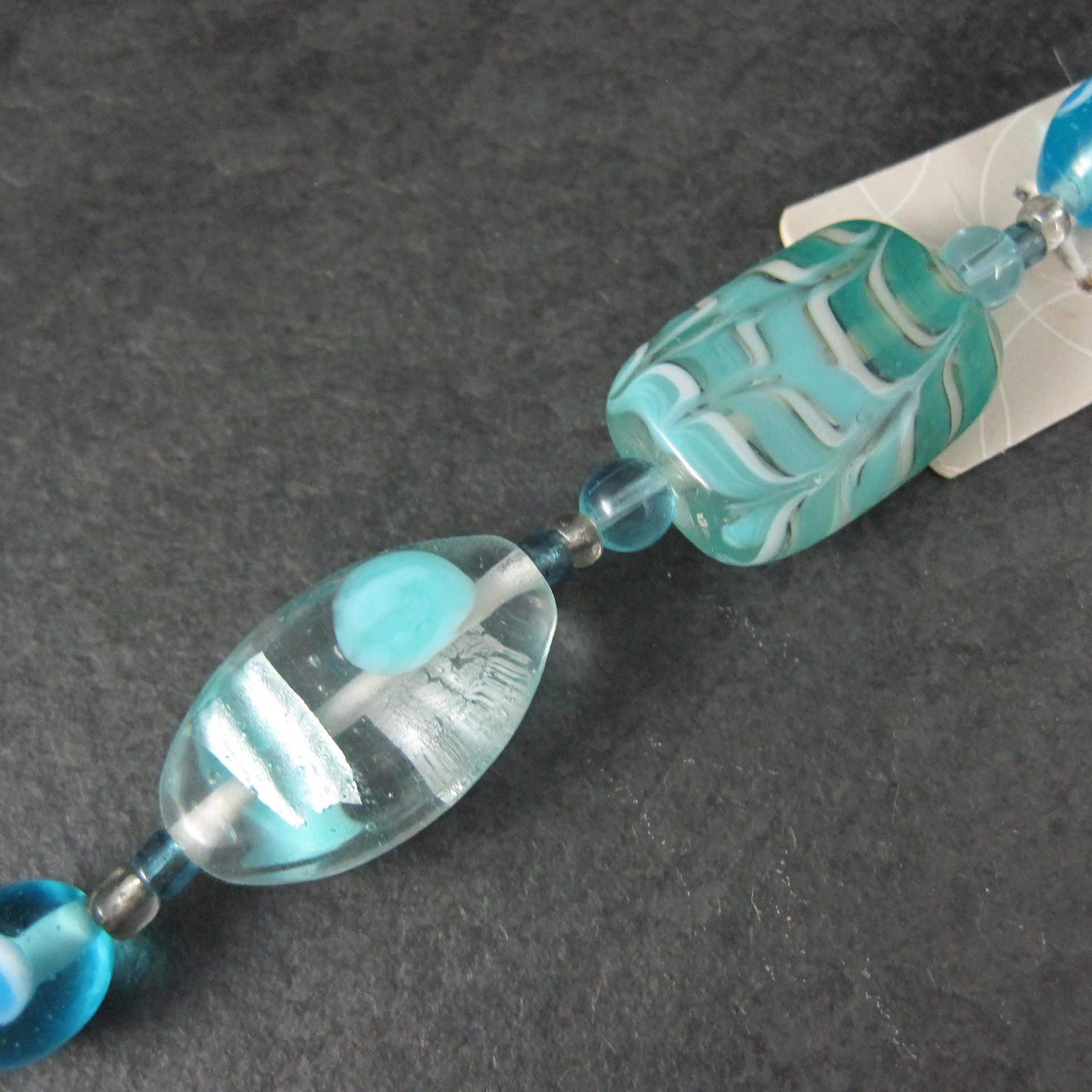 Blue Sea Green Lampwork Glass Bead Strand Bead Landing
